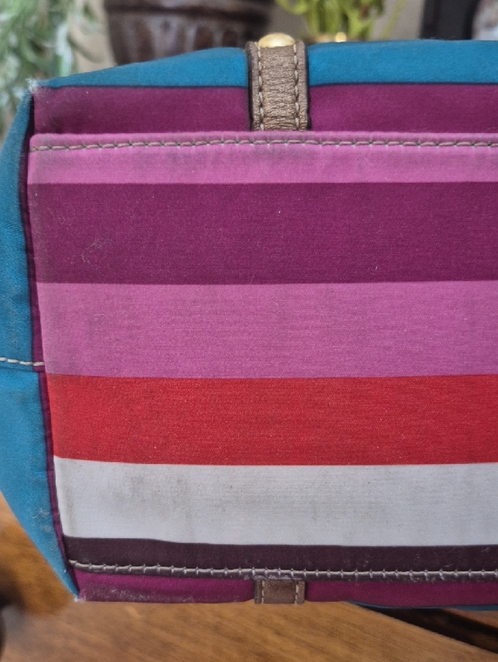 Coach legacy Stripe Sateen Tote Bag with Coin Purse - Picture 5 of 11